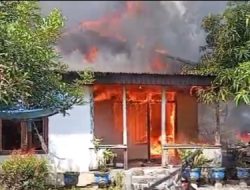 Diduga Korsliting Listrik Mesin Cuci, Satu Unit Rumah Warga di desa Tuabo Hangus Terbakar