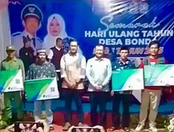 Hari Jadi Desa Bonda Ke-33 Tahun 2025, Pemdes Bonda Bagikan Asuransi Kepada Masyarakat Pekerja Rentang